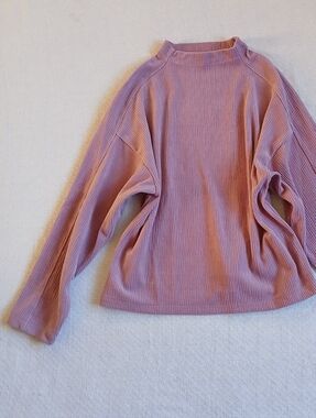 madewell ♡ funnel neck jacquared sweater pink medium clean girl spring